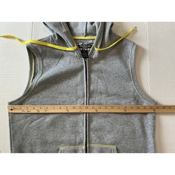 Courage Clothing Co. Womens Gray with Yellow  Trim Hooded Vest Size XL - Picture 4 of 6